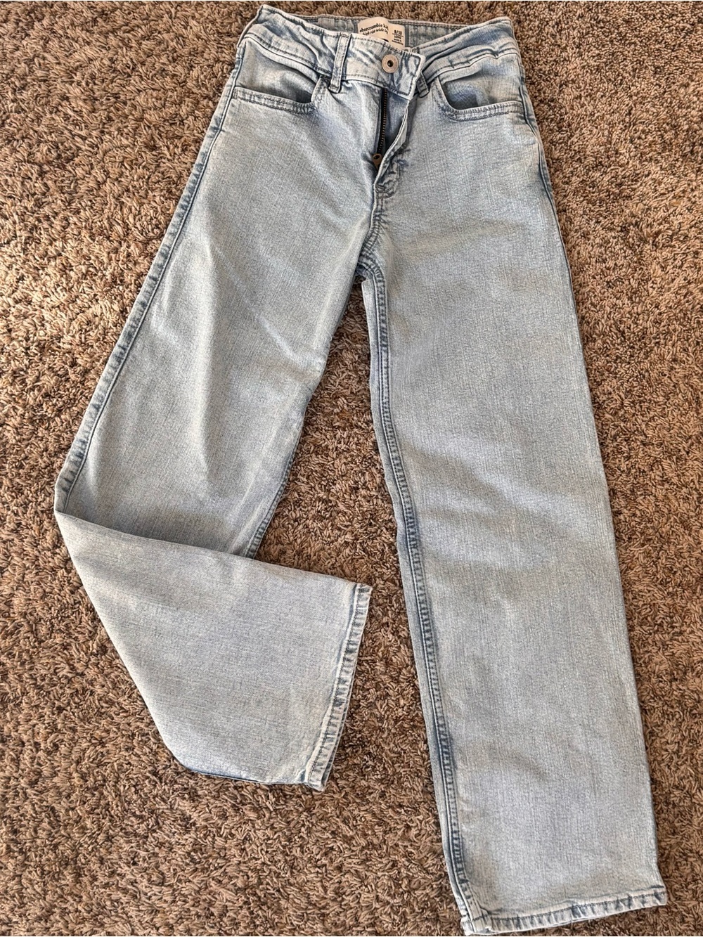 Girls Abercrombie high rise wide leg jeans 9/10 long
